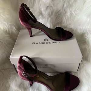 New in Box, never worn. Bandolino Wine Velvet Heels